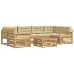 vidaXL Ensemble de canapés d'extérieur 7 pc Blanc et Beige Polyester