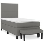 vidaXL Sommier à lattes de lit et matelas Gris foncé 90x190 cm Tissu
