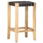 vidaXL Tabourets de bar lot de 2 noir cuir véritable 75 cm