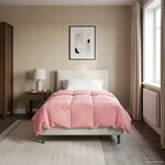 vidaXL Duvet d'été simple Matelassé Rose 155 x 200 cm Microfibre