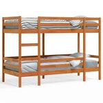vidaXL Lit superposé sans matelas cire marron 90x200 cm pin massif