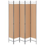 vidaXL Paravent 5 panneaux Beige 200 x 220 cm Tissu