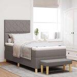 vidaXL Lit à ressorts avec matelas Taupe 90 x 200 cm tissu