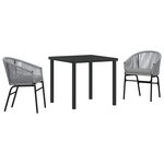 vidaXL Ensemble de salle à manger pour jardin 3 Pièces Gris Poly rotin