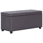 Pouf coffre banquette de rangement 87 5 cm similicuir gris 02_0010826