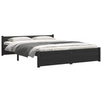 vidaXL Cadre de lit sans matelas noir bois massif 135x190 cm