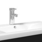 vidaXL Armoire lavabo de salle de bain avec bassin intégré noir