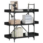 vidaXL Bibliothèque à 3 niveaux noir 100x33x108 5 cm bois d'ingénierie