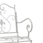 vidaXL Banc Blanc Métal 104 x 54 x 93 cm Durable Banc d'extérieur