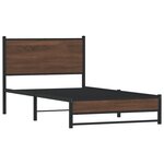 vidaXL Cadre de lit en métal sans matelas chêne marron 100x190 cm