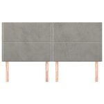 vidaXL Tête de lit Gris clair 200x5x118/128 cm Velours