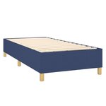 vidaXL Sommier à lattes de lit et matelas et LED Bleu 90x200 cm Tissu