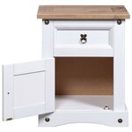 vidaXL Table de chevet Gamme Corona pin mexicain Blanc 53x39x66 cm