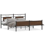vidaXL Cadre de lit en métal sans matelas chêne marron 180x200 cm