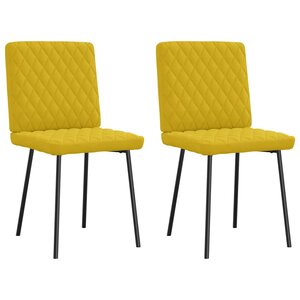 vidaXL Chaises à manger lot de 2 Jaune Velours