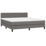 vidaXL Sommier à lattes de lit avec matelas et LED Gris 160x200 cm