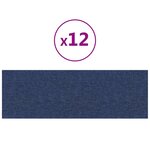 vidaXL Panneaux muraux 12 Pièces Bleu 90x30 cm Tissu 3 24 m²