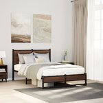 vidaXL Cadre de lit en métal sans matelas chêne marron 120x200 cm
