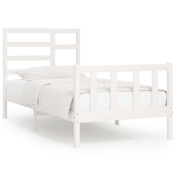 vidaXL Cadre de lit sans matelas blanc 90x200 cm bois de pin massif