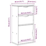 vidaXL Armoire latérale avec tiroirs ODDA 40x24x79 cm bois massif pin