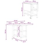 vidaXL Table à dîner 122 x 80 x 76 5 cm Bois d'ingénierie Chêne Sonoma