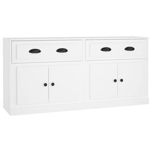 vidaXL Buffets 2 Pièces blanc bois d'ingénierie