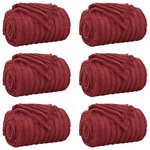 vidaXL Couvertures à jeter 6 Pièces Rouge Bordeaux 270 x 240 cm Toison