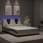 vidaXL Cadre de lit avec LED sans matelas blanc et noir 140x200 cm