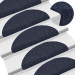 vidaXL Tapis d'escalier autocollants 30 pièces 56 x 17 x 3 cm Bleu Demi-rond