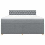 vidaXL Sommier à lattes de lit avec matelas Gris clair 180x200cm Tissu