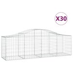 vidaXL Paniers à gabions arqués 30 Pièces 200x50x60/80 cm fer galvanisé