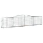 vidaXL Paniers à gabions arqués 7 Pièces 400x50x80/100 cm Fer galvanisé
