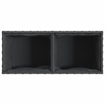 vidaXL Jardinières avec 2 pots 2 Pièces noir 72x30x32 cm résine tressée