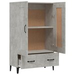 vidaXL Buffet haut Gris béton 70x31x115 cm Bois d'ingénierie