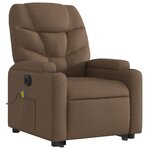 vidaXL Fauteuil inclinable de massage électrique Marron Tissu