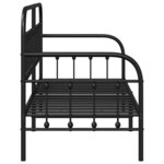 vidaXL Cadre de lit de jour avec tête de lit Noir 80 x 200 cm Acier