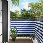 vidaXL Écran de balcon Bleu et Blanc 100 x 500 cm