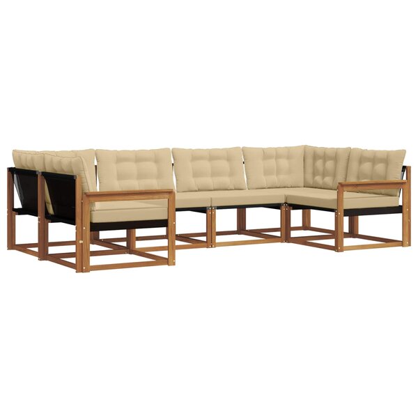 vidaXL Ensemble de canapés d'extérieur 6 pc Naturel et Beige