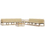 vidaXL Ensemble de canapés d'extérieur 9 pc Blanc et Beige