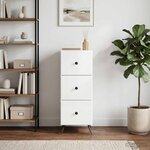 vidaXL Armoire à tiroirs Blanc brillant 33 x 34 5 x 90 cm