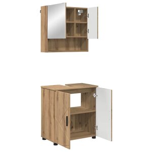 vidaXL Ensemble de mobilier de salle de bain 2 Pièces Chêne artisanal
