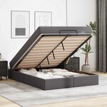 vidaXL Cadre de lit avec matelas avec matelas 2 Pièces Gris PVC
