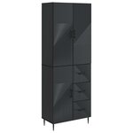 vidaXL Ensemble de Meubles 2 Pièces Noir 66 x 34 5 x 89 5 cm