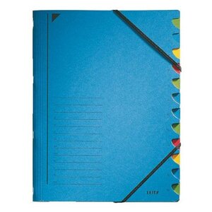 Classeur trieur, format A4, 12 compartiments Bleu LEITZ