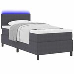 vidaXL Lit à ressort LED Gris foncé et blanc 80 x 200 cm