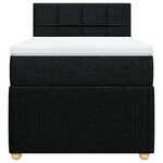 vidaXL Sommier à lattes de lit avec matelas Noir 90x200 cm Tissu