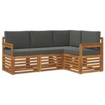 vidaXL Ensembles de canapés avec coussin 4 Pièces Naturel et Anthracite