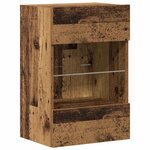 vidaXL Meubles muraux avec lumières LED pour TV 2 Pièces vieux bois 40x30x60 5cm