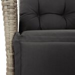vidaXL Ensemble à manger de jardin et coussins 5 Pièces gris clair rotin