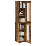 vidaXL Haut Armoire 2 Pièces Bois Ancien Verre